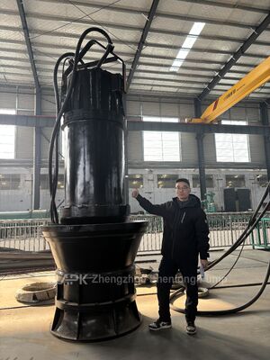 315KW, 9000 m³/h, 8.16m head: The ZQB submersible axial flow pump is specifically designed for municipal drainage applications