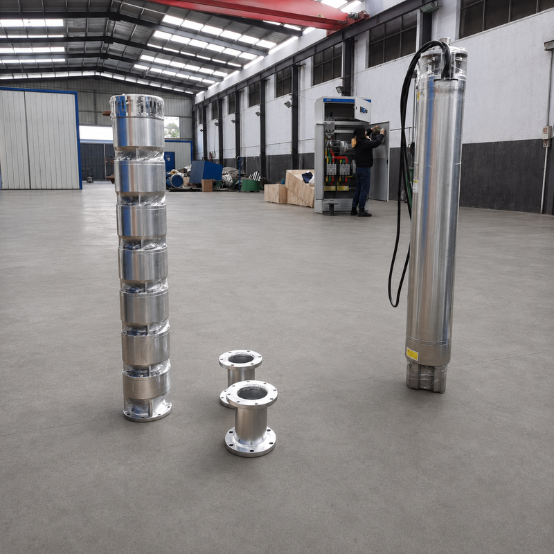 200QJH150-150-110kW پمپ چاه عمیق فولاد ضد زنگ پمپ جریان بالا و سر بالا برای چاه های عمیق و سیستم های مهندسی آب
